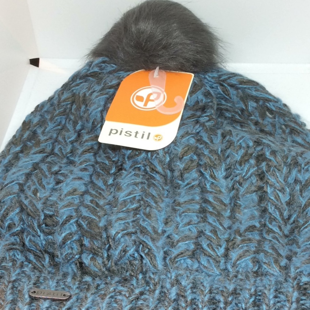 Pistil Womens Avalon Blue Pom Beanie One Size New